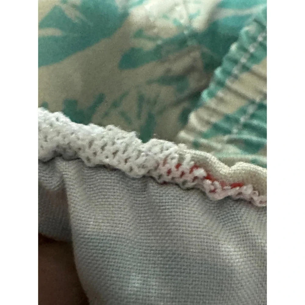 AFTCO Youth XL Board Shorts Tan Teal Fish Scale Marlin Swim Trunks Boys
